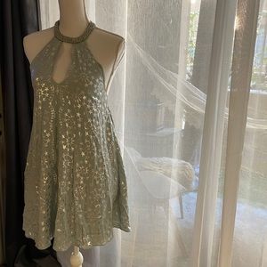 Kimchi blue cocktail dress , silver stars and light blue small